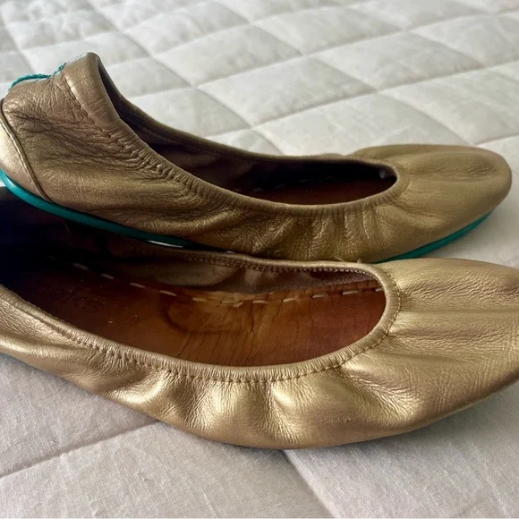 Tieks Metallic Gold Ballet Flats - Picture 8 of 13